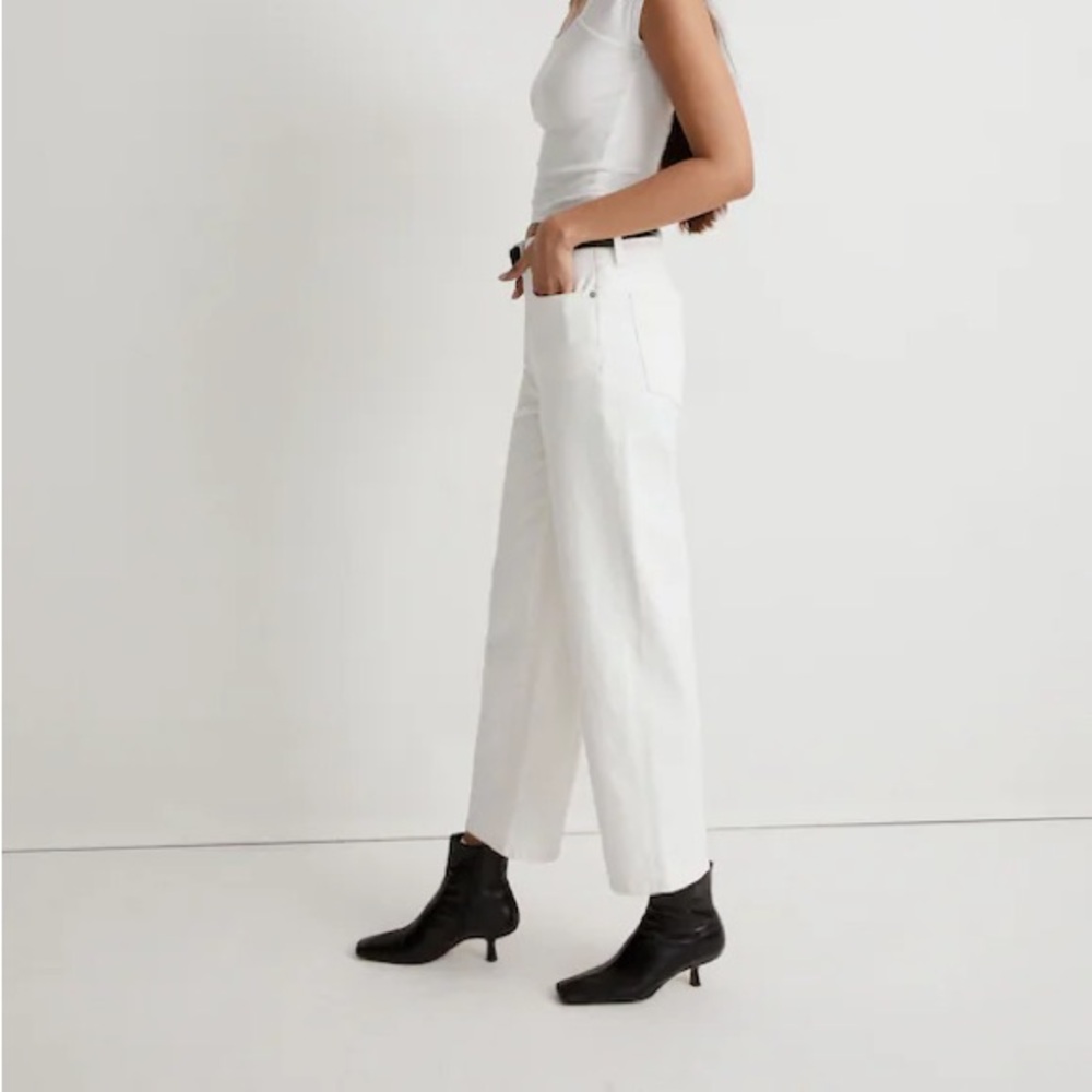 Madewell Perfect Vintage Wide-Leg Crop White Jean - Picture 3 of 14